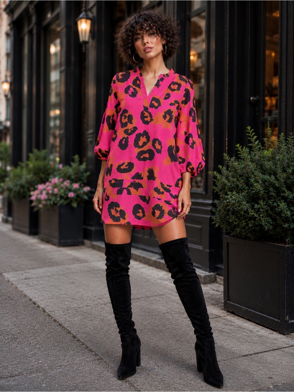 Maude Vivante Pink Leopard Freya Dress Size M MSRP $195